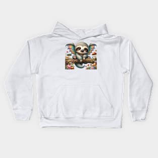 Forest Sloth Dragon Kids Hoodie